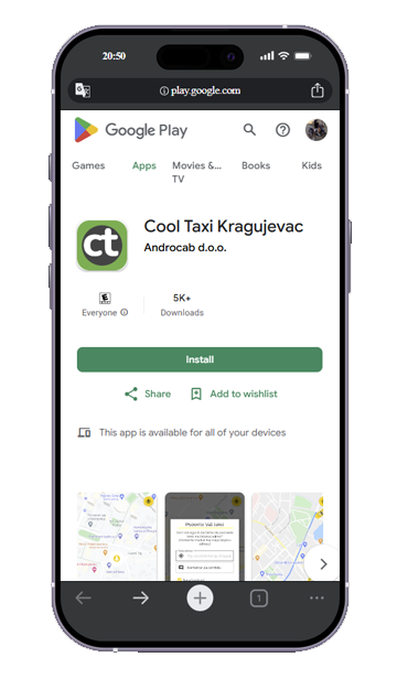 Cool Taxi aplikacija